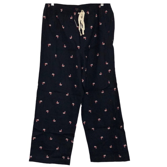 NEW NWT Banana Republic navy blue LLAMA with a scarf Flannel pajamas L / XL - Picture 1 of 12